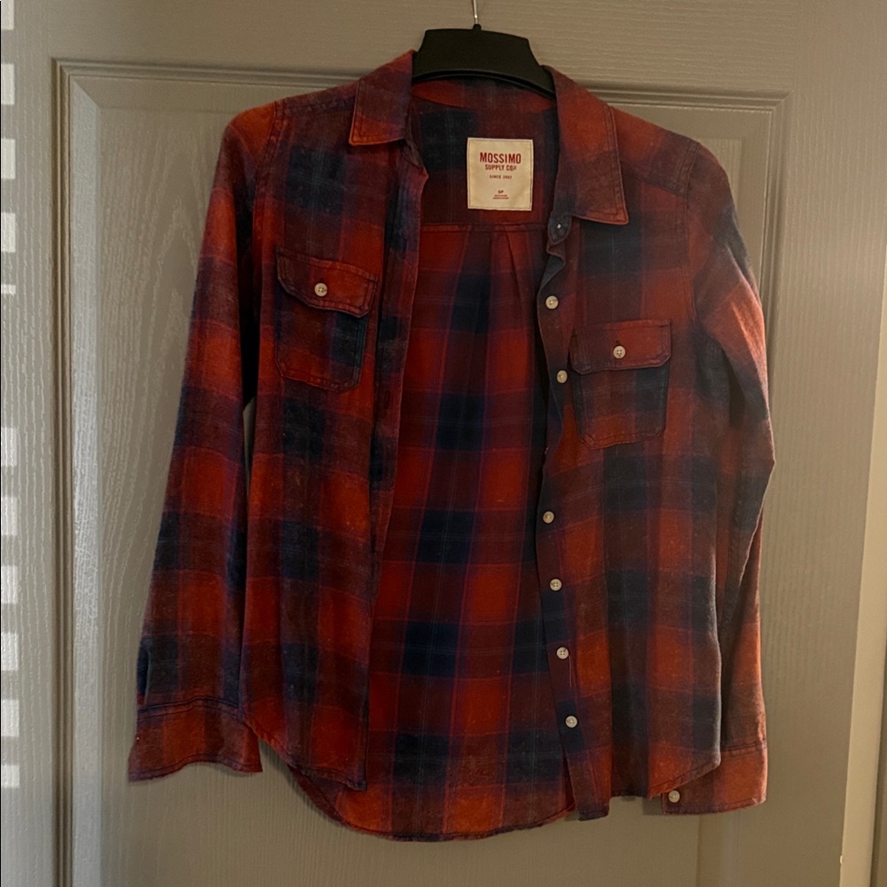 Mossimo Supply Co. Red and Blue Plaid Shirt